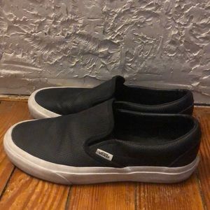 Black leather vans